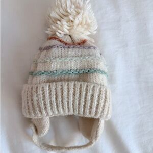Target Cream Knit Hat with Pom-Pom for Baby